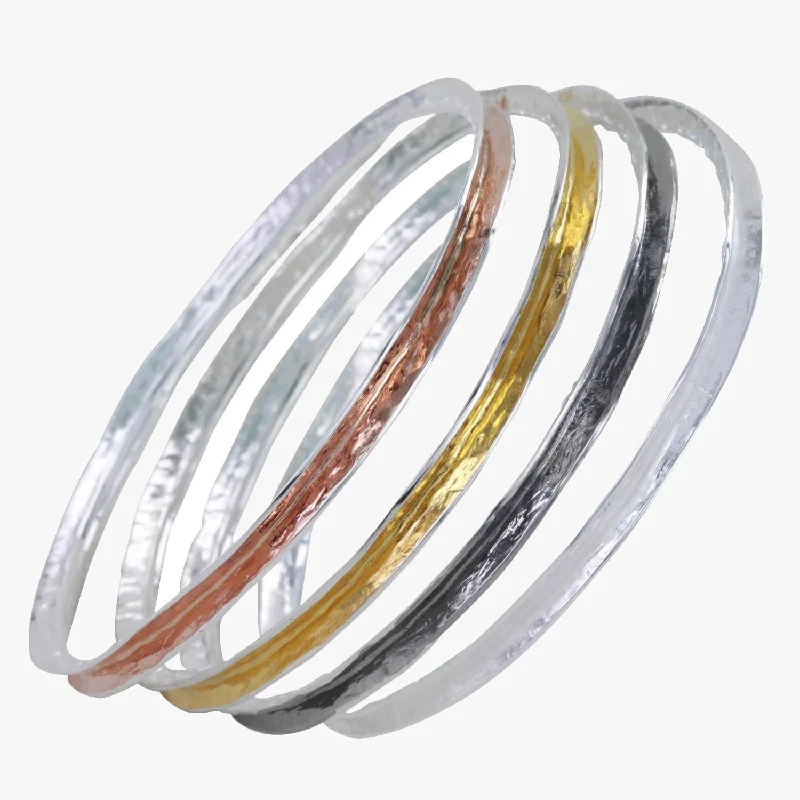 Plus Size Women's Wide Bangle Bracelets in Matte Finish for a Statement PieceSterling Silver Shimmer Textured Bangle