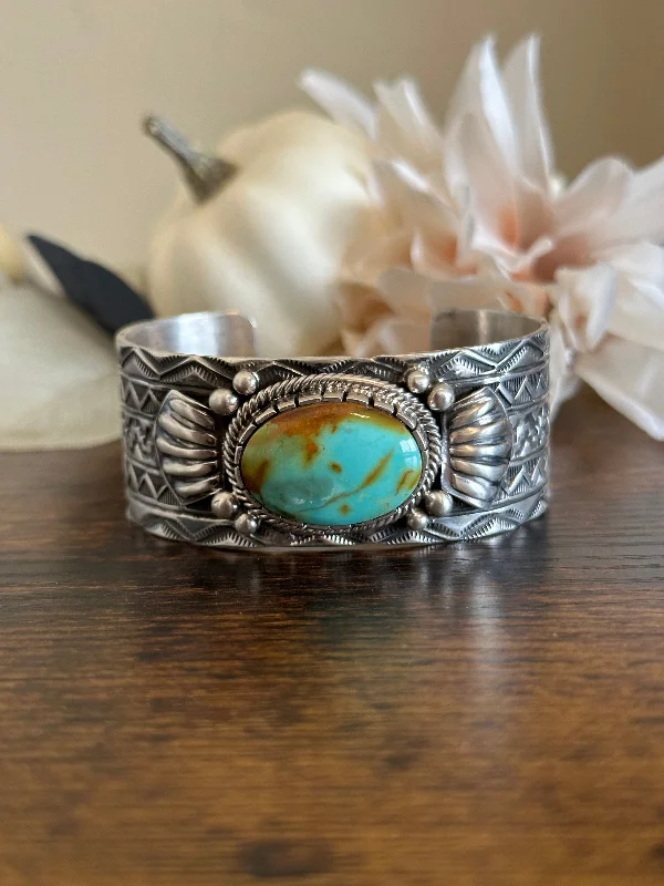 Women's Beaded Cuff Bracelets in Bohemian Style with Multiple Colors for a Summer LookTillie John Royston Turquoise and Sterling Silver Cuff Bracelet