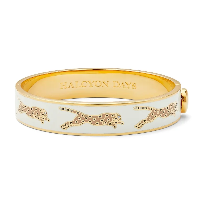 Bangle Bracelets with LED Lights for a Glowing and Trendy AccessoryLeopard Cream & Gold Bangle