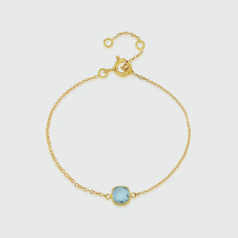 Solid Gold Bangles with Intricate Floral Engravings for a Luxurious LookBrooklyn Blue Topaz & Gold Vermeil Bracelet