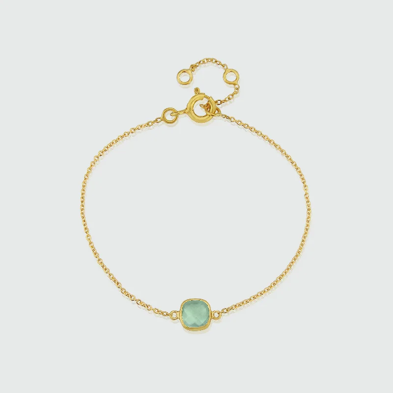 Vintage - Inspired Bangle Bracelets with Filigree and Rhinestone AccentsBrooklyn Aqua Chalcedony & Gold Vermeil Bracelet