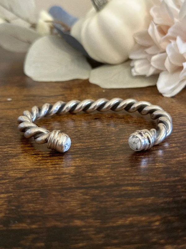 Women's Cuff Bracelets with Celtic Knot Patterns for a Mysterious and Cultural AppealNavajo Made White Buffalo & Sterling Silver Cuff Bracelet