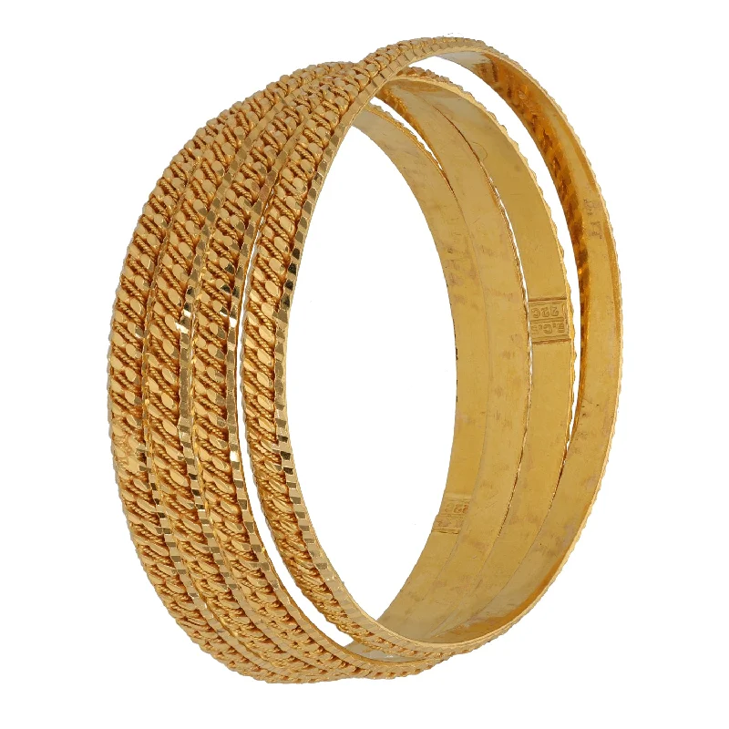 Bangle Bracelets with Adjustable Screw - Closures for a Secure Fit22ct Gold Set of Bangles