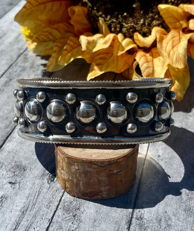 Rhinestone - Embellished Women's Cuff Bracelets in Silver for a Sparkling and Festive LookVintage Ron Tom Navajo Made Sterling Silver Cuff Bracelet