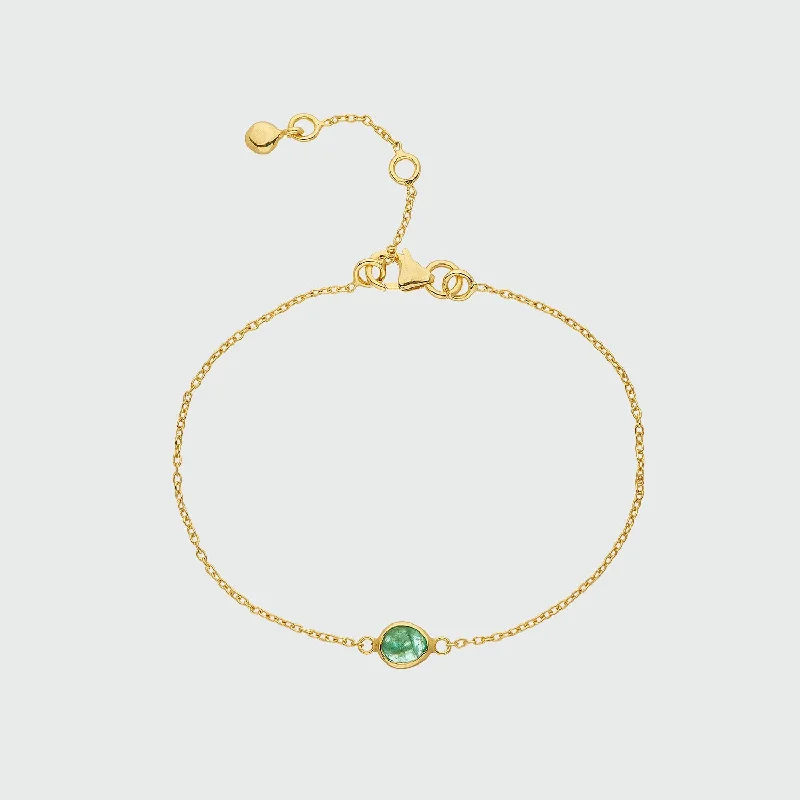 Stretch Bangle Bracelets with Elastic Cord for a Comfortable FitHampton Emerald & Gold Vermeil Bracelet