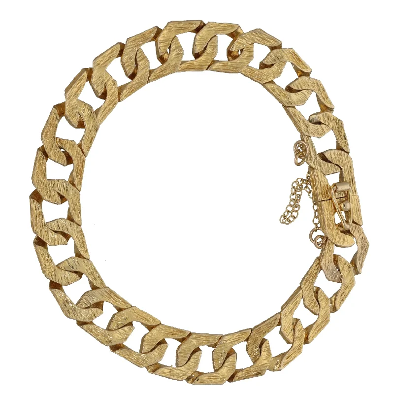 Leather - Wrapped Bangles with Studded Details for a Rock - Chic Vibe9ct Gold Curb Bracelet