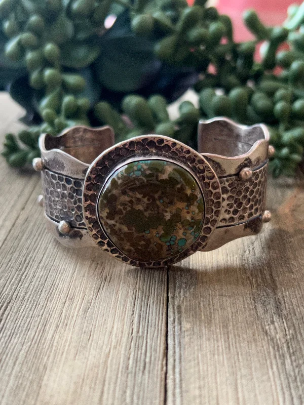 Gold - Plated Women's Cuff Bracelets with Precious Gemstone Inlays for Luxury and EleganceBetta Lee Royston Turquoise & Sterling Silver Cuff Bracelet