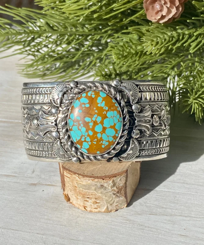 Rose Gold - Toned Women's Cuff Bracelets with Cubic Zirconia for a Glamorous LookJereme Delgarito Natural Pilot Mountain Turquoise & Sterling Silver Cuff Bracelet