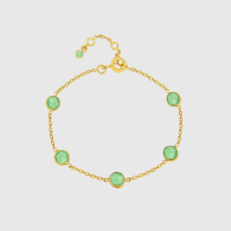 Bangle Bracelets with Celtic Knotwork for a Symbolic and Stylish LookAntibes Chrysoprase & Gold Vermeil Bracelet