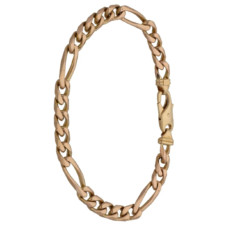 Solid Gold Bangles with Intricate Floral Engravings for a Luxurious Look9ct Gold Figaro Bracelet