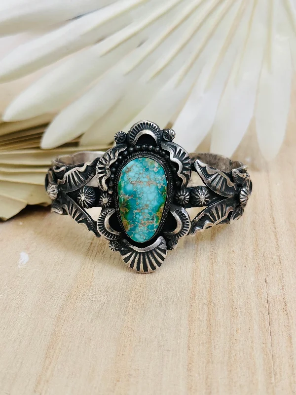 Rhinestone - Embellished Women's Cuff Bracelets in Silver for a Sparkling and Festive LookGilbert Tom Sonoran Mountain Turquoise & Sterling Silver Cuff Bracelet