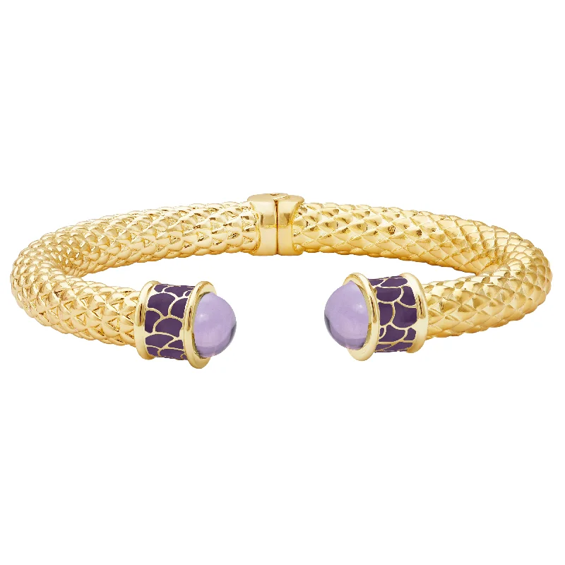 Clear Crystal - Embellished Bangles for a Sparkling and Elegant AppearanceMinoan Torque Amethyst & Gold Bangle