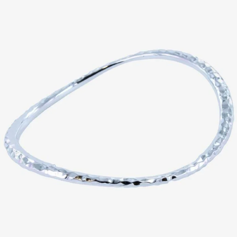 Leather - Wrapped Bangles with Studded Details for a Rock - Chic VibeSterling Silver Hammered Rocking Bangle