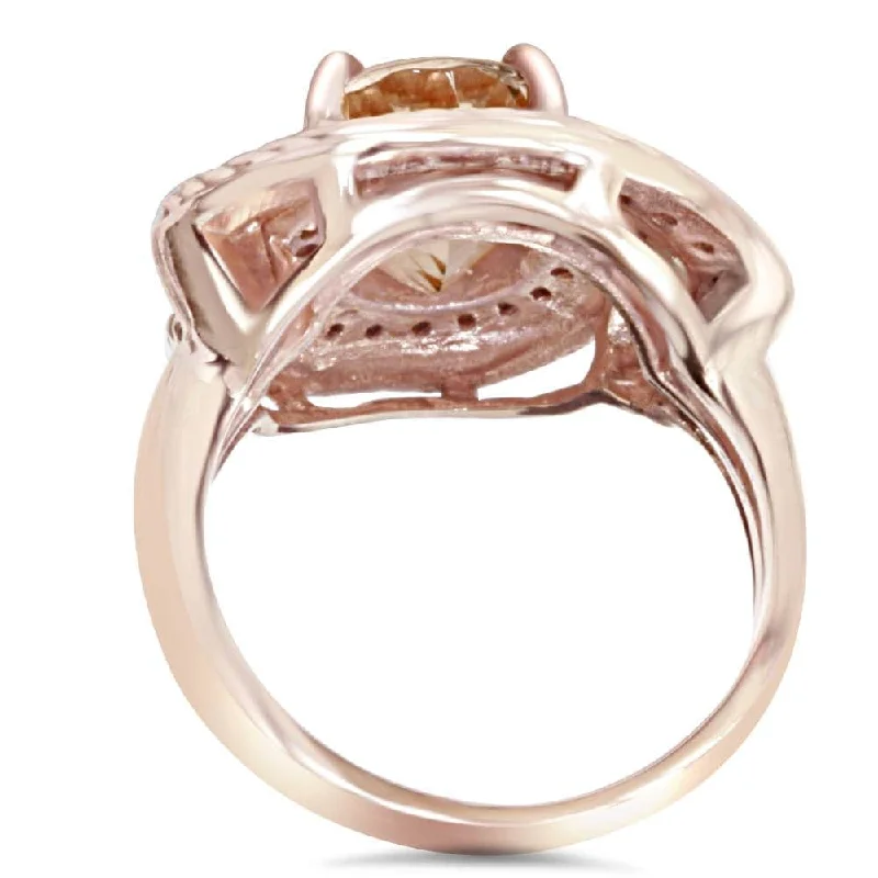 Laser - Etched Floral Design Wedding Bands in Palladium for a Delicate and Intricate Look2 3/8CT Morganite Vintage Diamond Ring Rose Gold