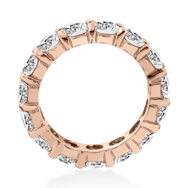 Rose Gold - Plated Engagement and Wedding Band Sets with a Halo of Cubic Zirconia for a Glamorous and Affordable Look5 1/2ct Diamond Eternity Ring Rose Gold