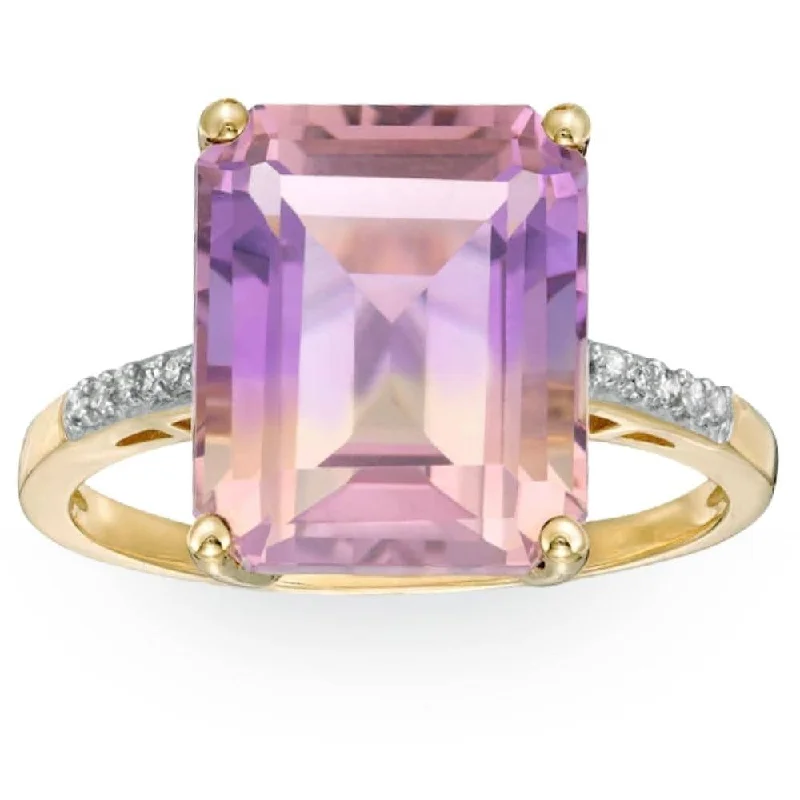 Sapphire - and - Diamond - Accented Wedding Bands in Platinum for a Royal and Sophisticated Look7 Ct Emerald Cut Amethyst Diamond Ring in Yellow Gold