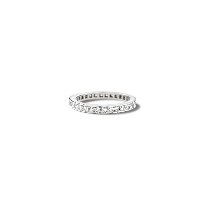 Classic Round Cut Engagement Rings with Platinum Prongs and Halo Setting for Timeless EleganceAeternitas Etoile Eternity Ring 18ct White Gold - Diamond