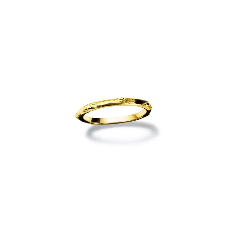 Oval Cut Engagement Rings in Palladium with a Hidden Halo for a Surprise SparkleBamboo Ring Yellow Gold