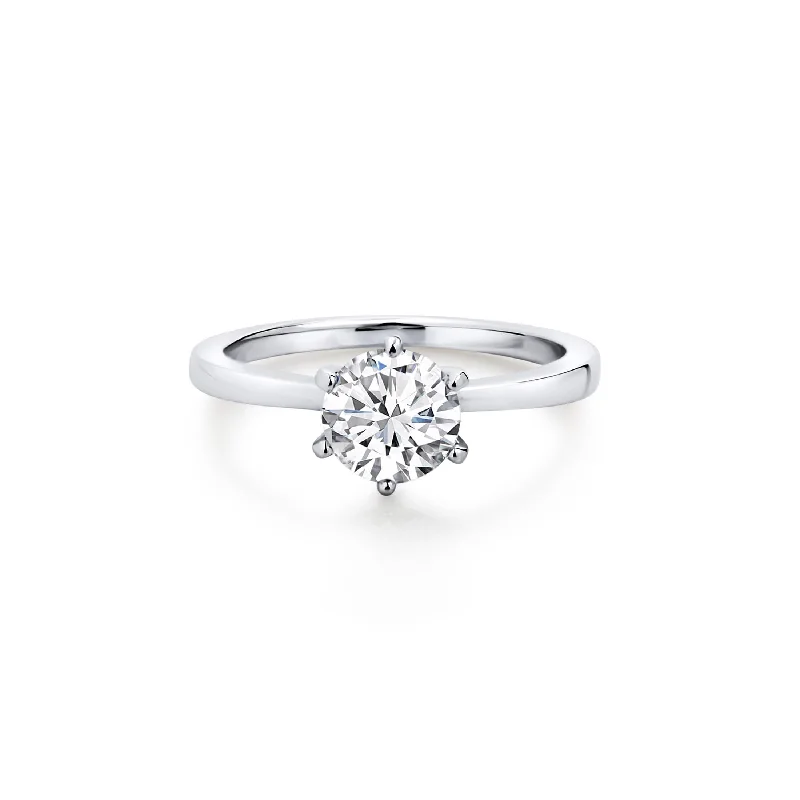 Cushion - Cut Halo Engagement Rings with a Platinum Band and Micro - Pave DetailsELLE SOLITAIRE RING 1.25 CT