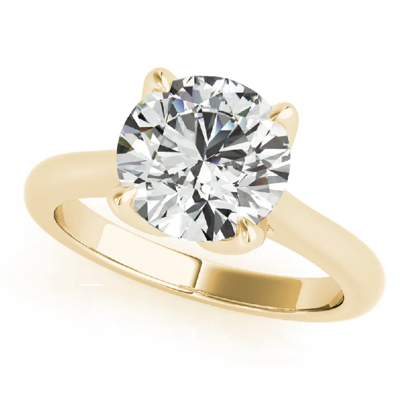 Pear - Shaped Engagement Rings in Yellow Gold with a Diamond - Encrusted BandFleur 4 Prong Solitaire Engagement Ring Setting