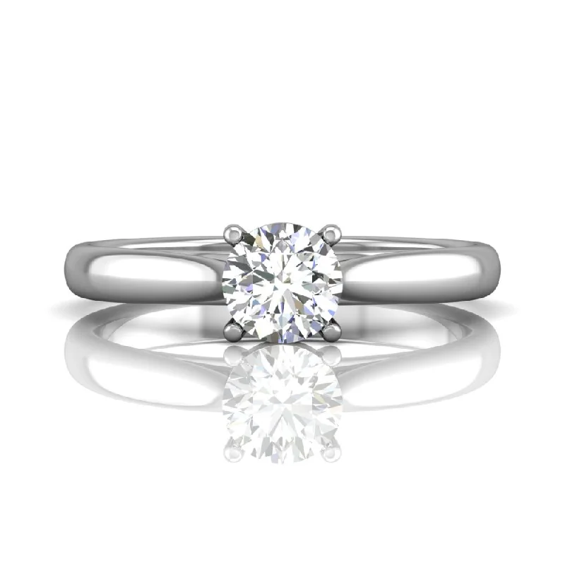 Cushion - Cut Halo Engagement Rings with a Platinum Band and Micro - Pave DetailsMartin Flyer FlyerFit Solitaire Engagement Ring