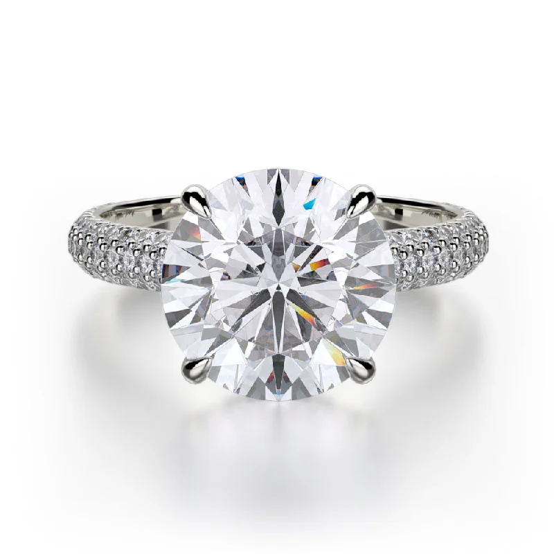 Cathedral - Style Engagement Rings with a Raised Center Stone and Intricate MetalworkMichael M Crown Engagement Ring