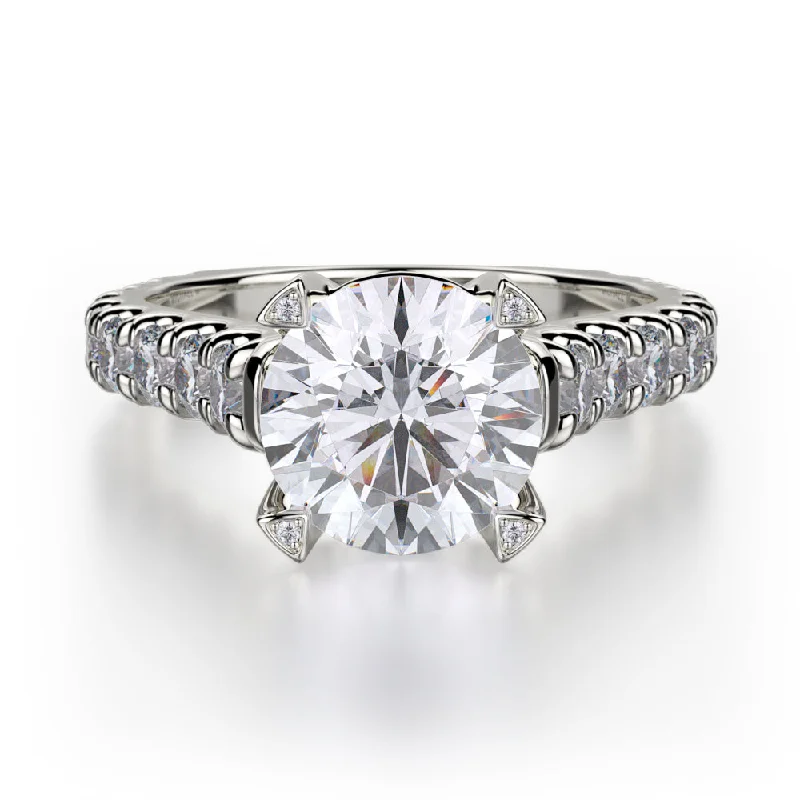 Oval Cut Engagement Rings in Palladium with a Hidden Halo for a Surprise SparkleMichael M Stella Engagement Ring