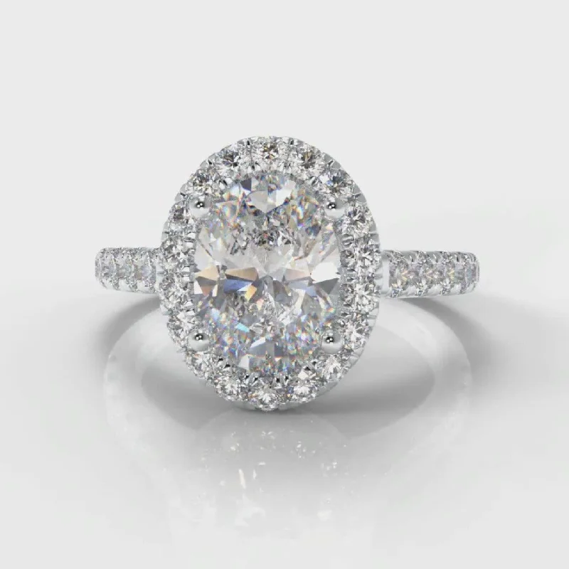 Marquise Cut Engagement Rings with a Channel - Set Diamond BandMicropavé Oval Diamond Halo Engagement Ring