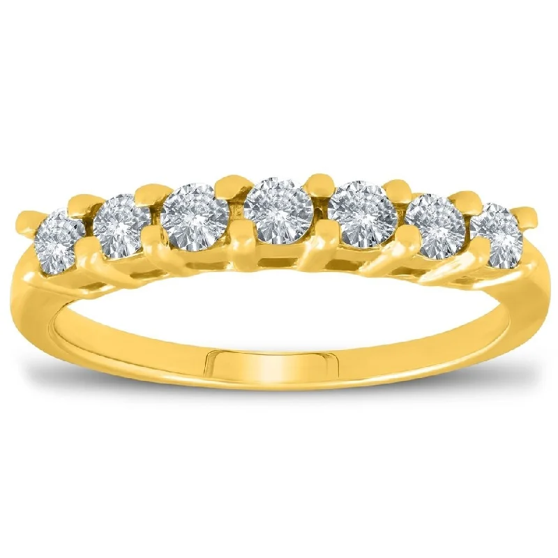 Sapphire - and - Diamond - Accented Wedding Bands in Platinum for a Royal and Sophisticated LookPompeii3 14k Yellow Gold 5/8 Ct TDW Diamond Wedding Ring Lab Grown (G-H/VS1-VS2)