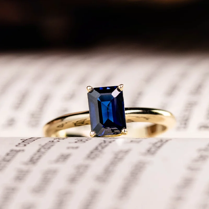 Oval Cut Engagement Rings in Palladium with a Hidden Halo for a Surprise SparkleThe Grace - Emerald Cut Blue Sapphire Engagement Ring