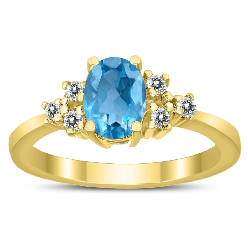 Alexandrite Gemstone Rings in Platinum with a Hidden Halo for a Rare and Luxurious Piece7X5MM Blue Topaz and Diamond Regal Ring in 10K Yellow Gold