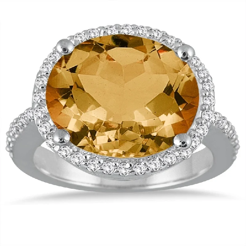 Ruby Gemstone Rings in 14K Yellow Gold with a Solitaire Setting for a Classic and Bold Statement8 Carat Oval Citrine and Diamond Ring in 14K White Gold