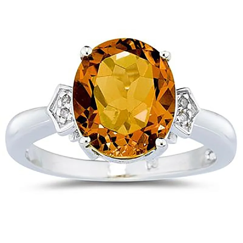 Ruby Gemstone Rings in 14K Yellow Gold with a Solitaire Setting for a Classic and Bold StatementCitrine & Diamond Ring in 10k White Gold