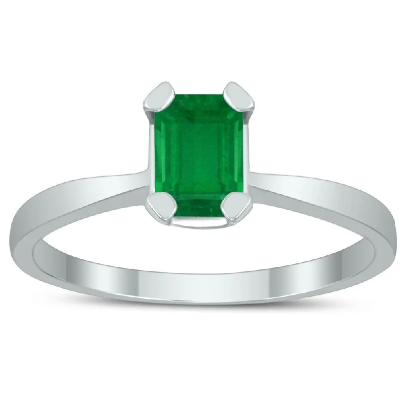 Tourmaline Gemstone Rings in 18K Two - Tone Gold with a Floral - Shaped Setting for a Feminine TouchEmerald Shaped 6X4MM Emerald Solitaire Ring in 10K White Gold