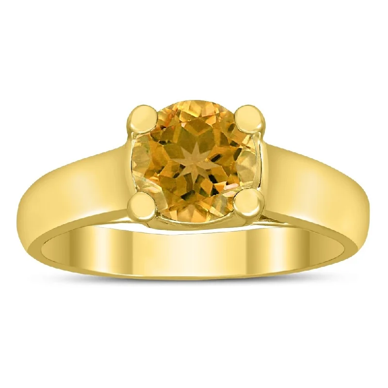 Alexandrite Gemstone Rings in Platinum with a Hidden Halo for a Rare and Luxurious PieceRound 7MM Citrine Cathedral Solitaire Ring in 10K Yellow Gold