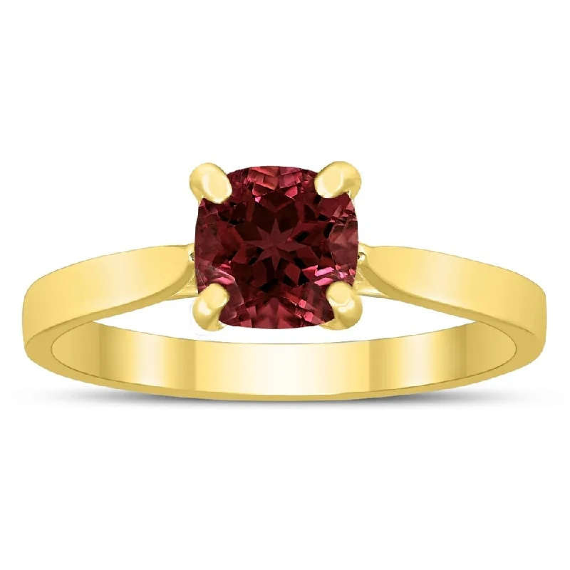 Malachite Gemstone Rings in 14K Gold with a Carved Stone for a Unique and Artistic AppealSquare Princess Cut 6MM Garnet Solitaire Ring in 10K Yellow Gold