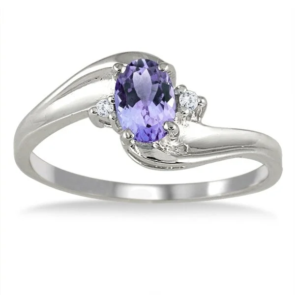 Turquoise Gemstone Rings in 925 Silver with a Southwestern - Inspired Design for a Rustic CharmTanzanite Gemstone and Diamond Wave Ring 14k White Gold