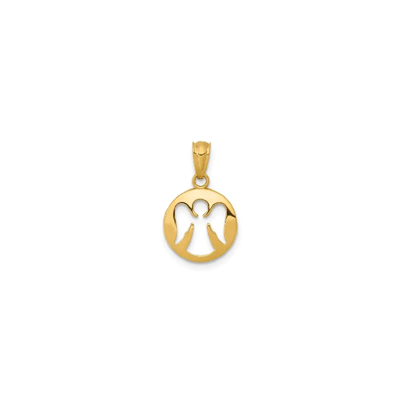 Pearl - Embellished Floral Pendant for a Feminine and Romantic LookCircle Angel Pendant (14K)