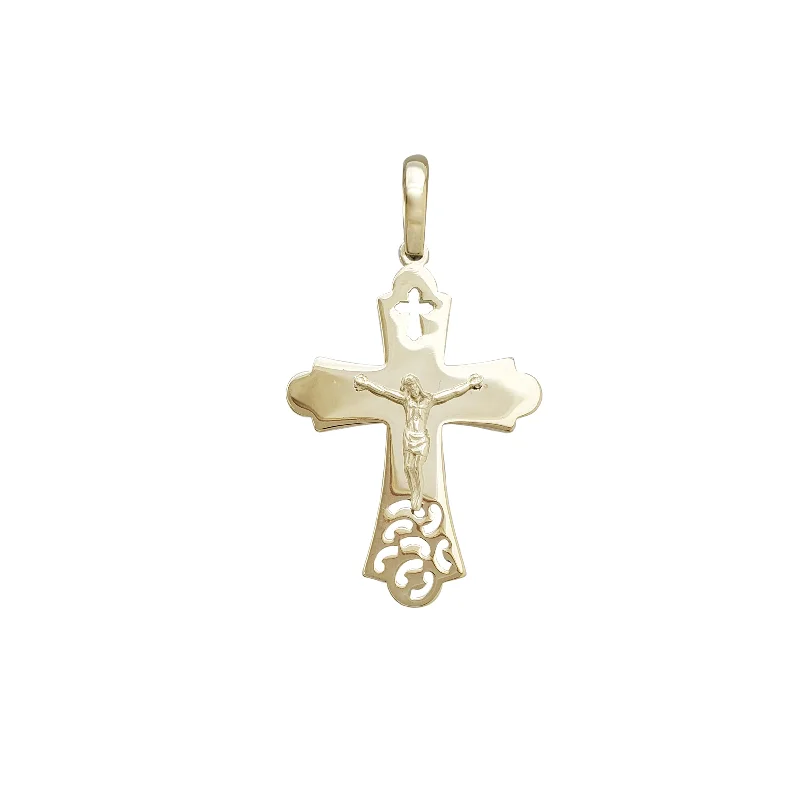 Adjustable - Chain Cubic Zirconia Solitaire Pendant for a Sparkling GiftCrucifix Pendant (14K)