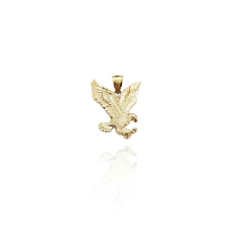 Handmade Leather - Wrapped Crystal Pendant for a Bohemian AestheticDiamond-Cut Eagle Pendant (14K)