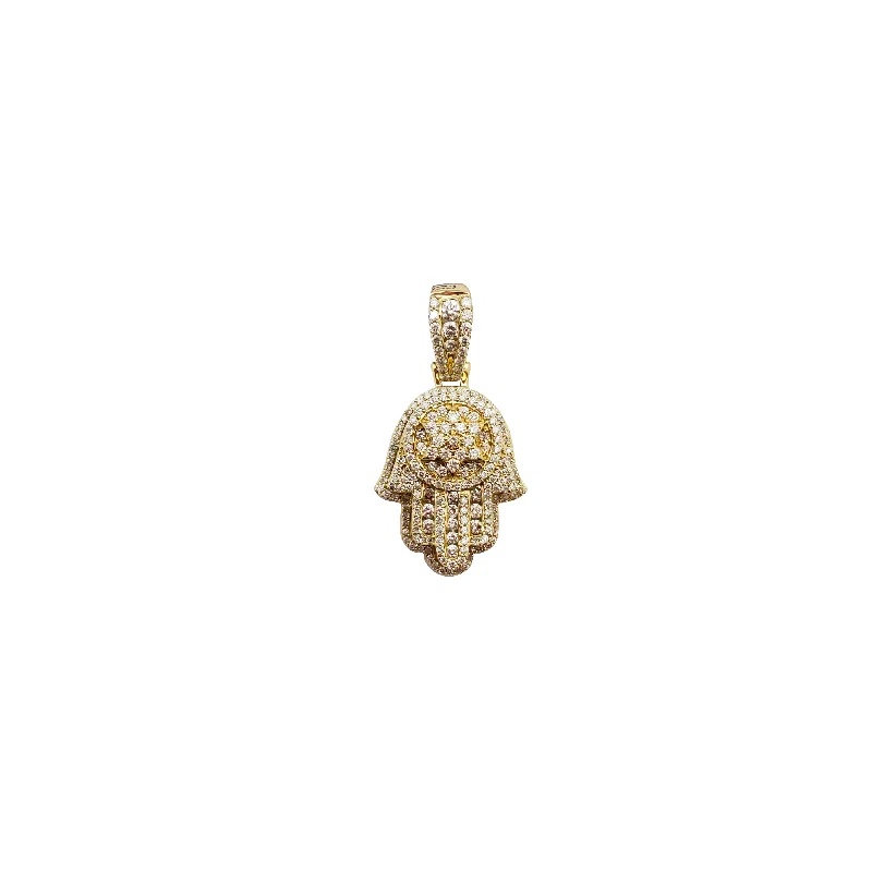 Retro - Inspired Art Deco - Patterned Pendant in Silver for Vintage LoversDiamond Star David Hamsa Pendant (14K)