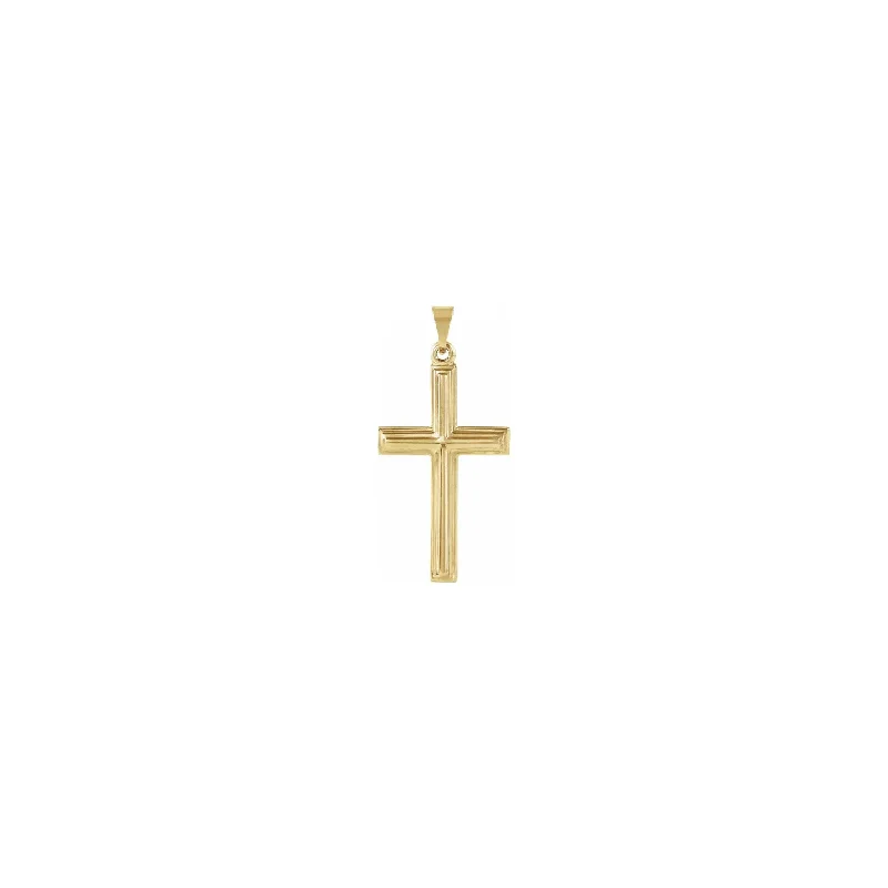 Customized Birthstone Pendant with Engraved Name for a Personalized TouchGrooved Flat Cross Pendant (14K)