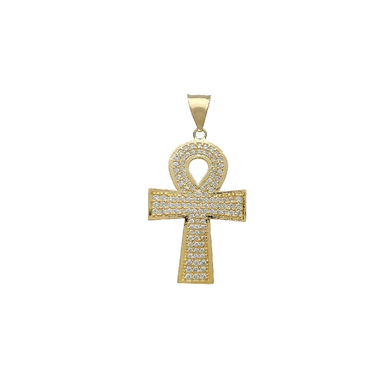 18K Gold - Plated Angel Wing Pendant for a Symbolic and Elegant AccessoryIced-Out Ankh Pendant (14K)