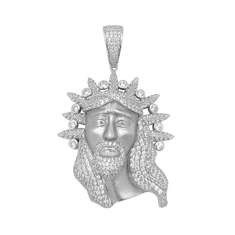 3D - Printed Owl Pendant Necklace in Recycled Plastic for Eco - Conscious FashionistasIced-Out Jesus Head Pendant (Silver)