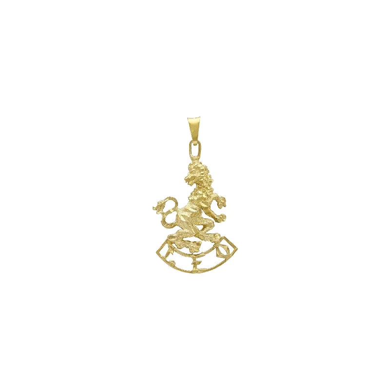 Water - Resistant Stainless Steel Diving - Themed Pendant for DiversDiamond-Cut Leo Zodiac Pendant (14K)