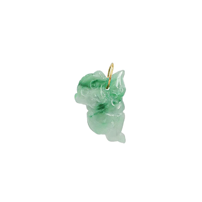 Monkey Zodiac Sign Jade Pendant (14K)