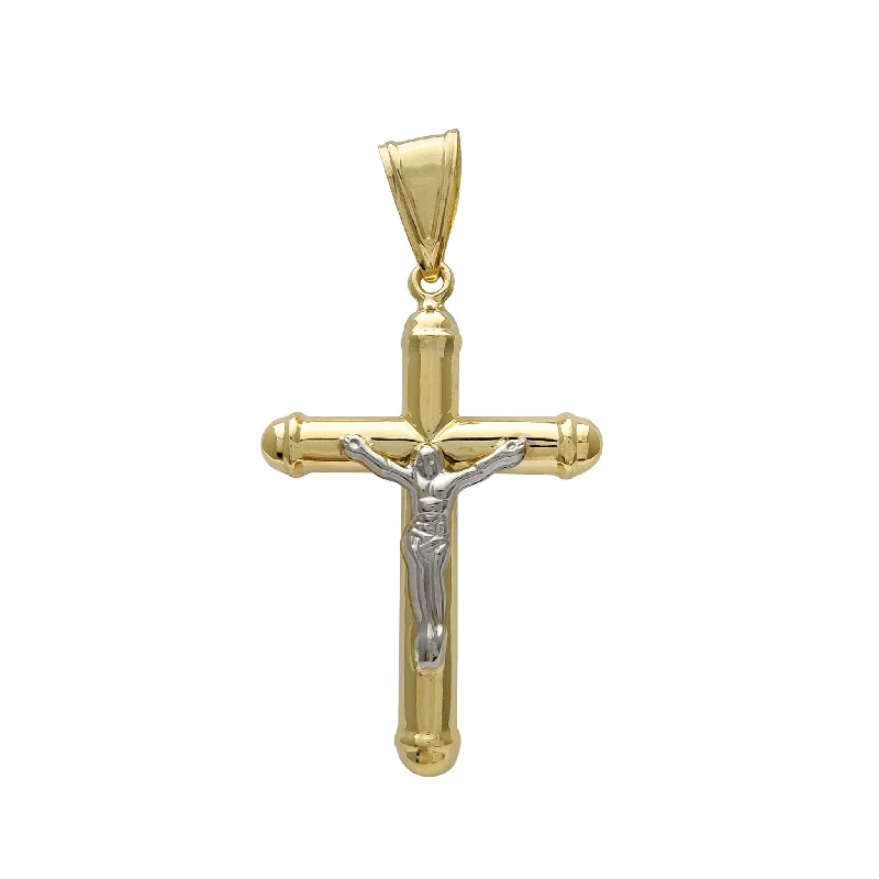 Water - Resistant Stainless Steel Diving - Themed Pendant for DiversPuffy Two-Tone Crucifix Pendant (14K)