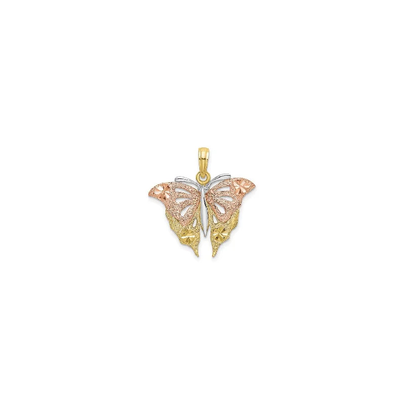 Glow - in - the - Dark Starry Sky Pendant for Nighttime AdventuresResting Butterfly Tri-Color Pendant (14K)