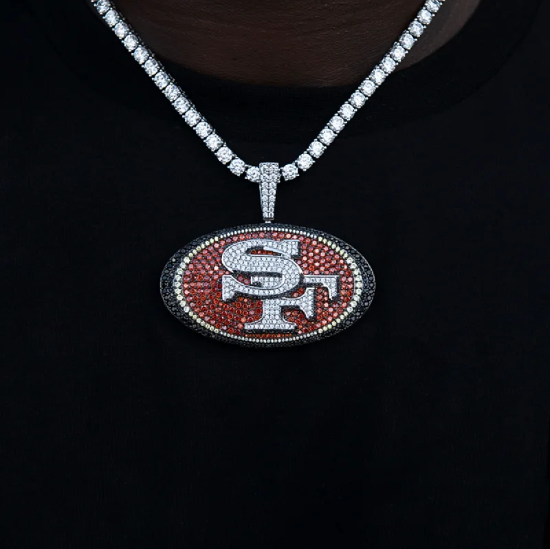 Cross - Stitch - Embroidered Floral Pendant Necklace for Handicraft AficionadosSan Francisco 49ers Official NFL Large Pendant