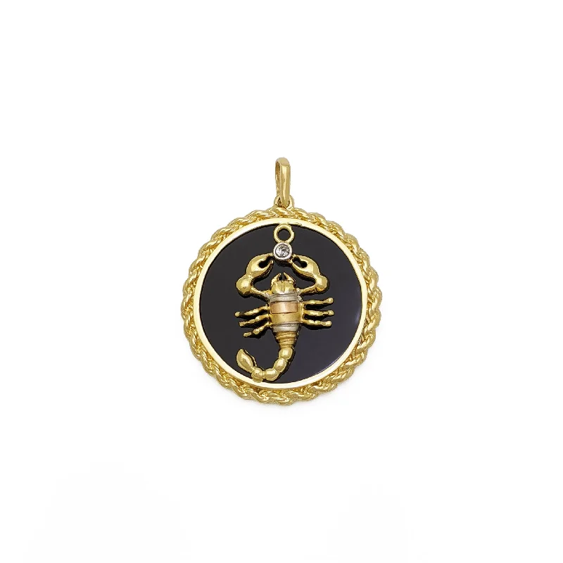 18K Gold - Plated Angel Wing Pendant for a Symbolic and Elegant AccessoryScorpion Onyx Medallion Pendant (14K)